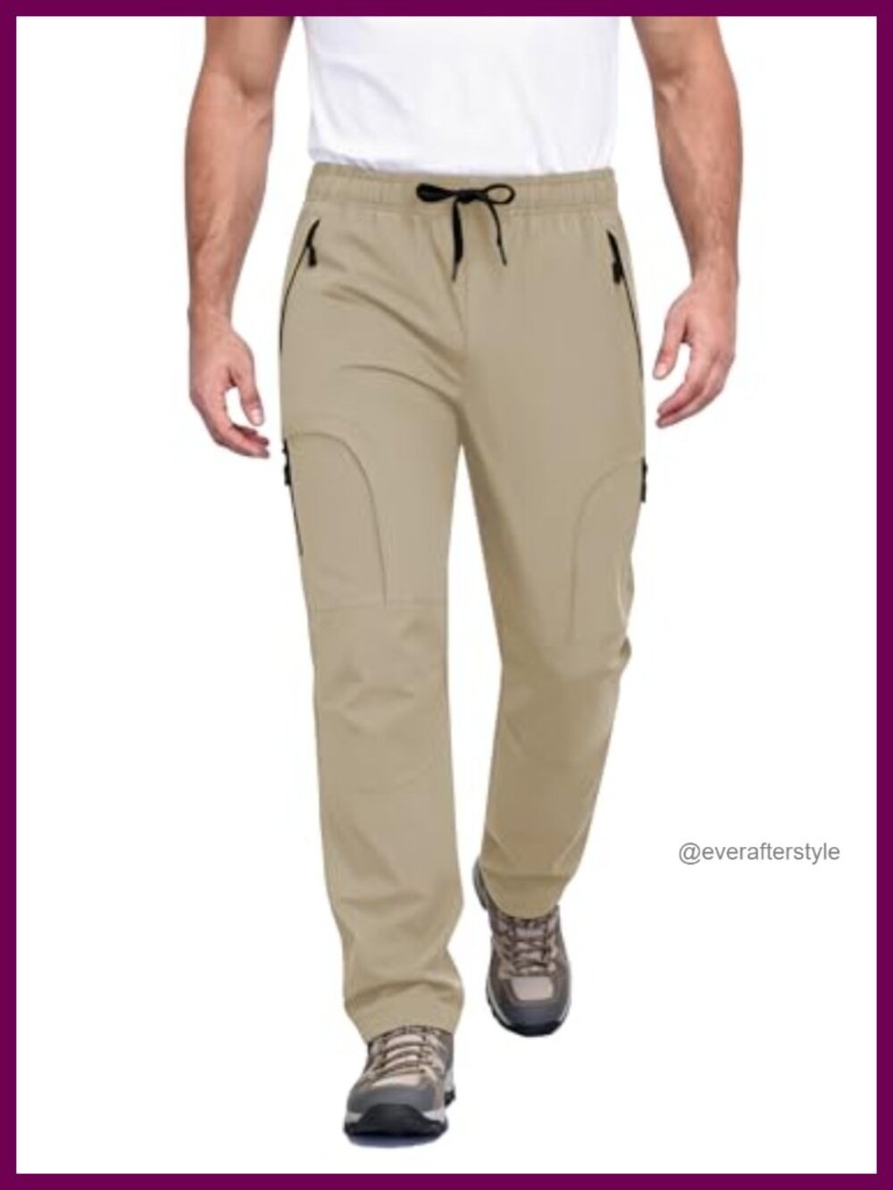 Men's Hiking Pants UPF 50+ Lightweight Water Resistant Cargo Joggers